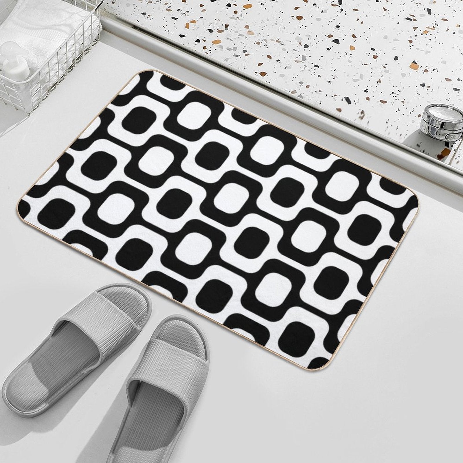 Ipanema Black And White  Versatile Bath Mat