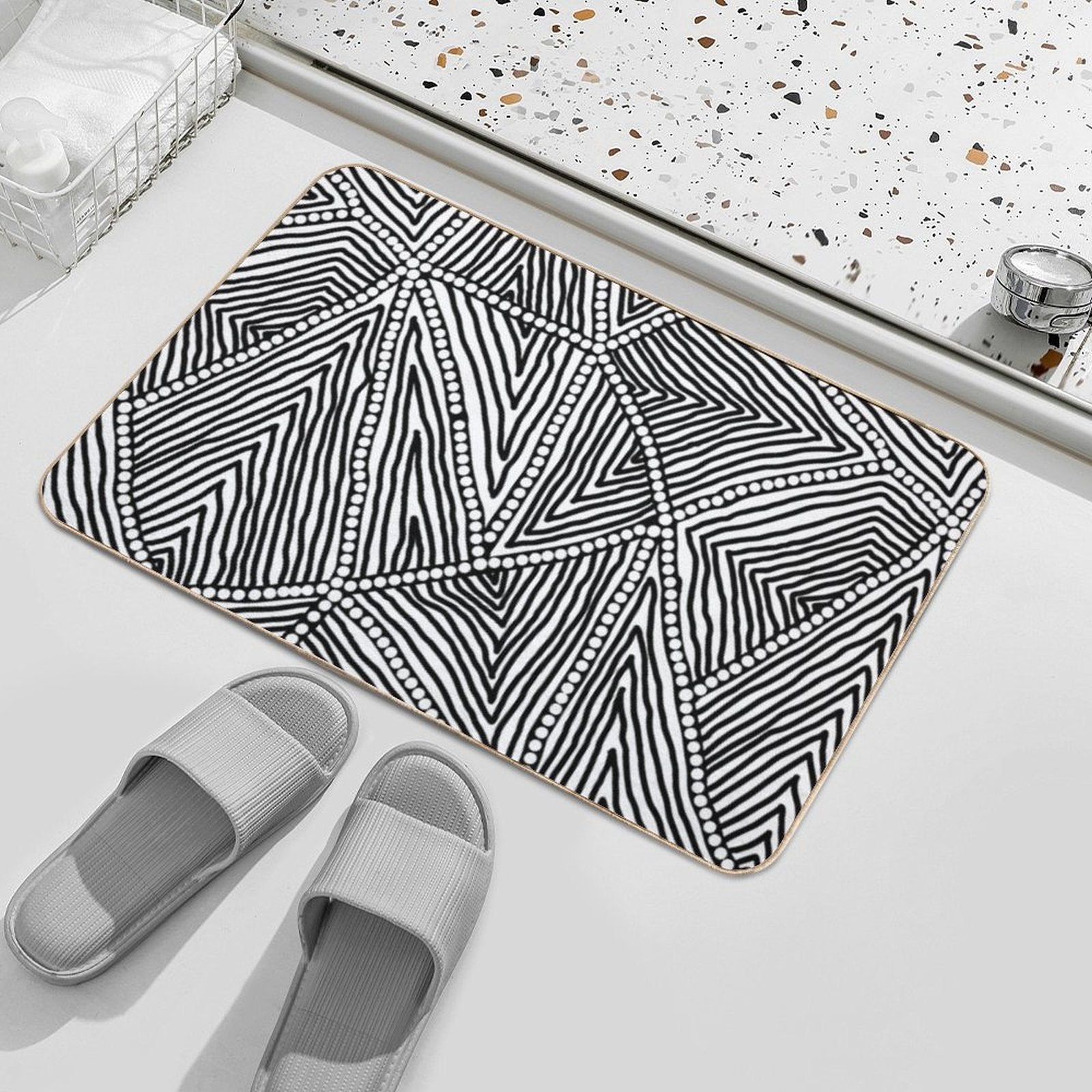 Authentic Aboriginal Art  Dirt-Trapping Bath Mat