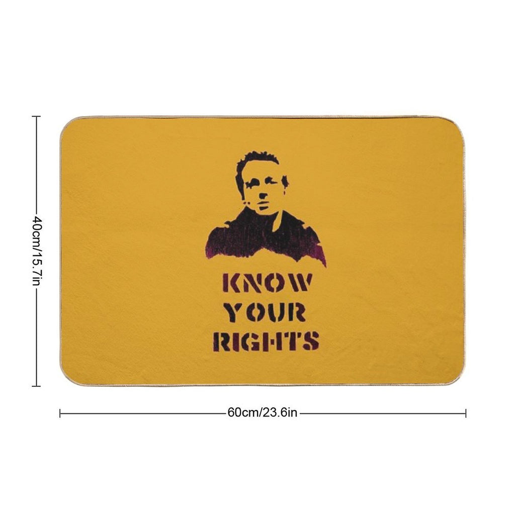 Strummer  ~ #Know Your Rights  Absorbent Bath Mat