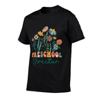 Groovy Wildflower Preschool Directors  Rolled Sleeves T-Shirt