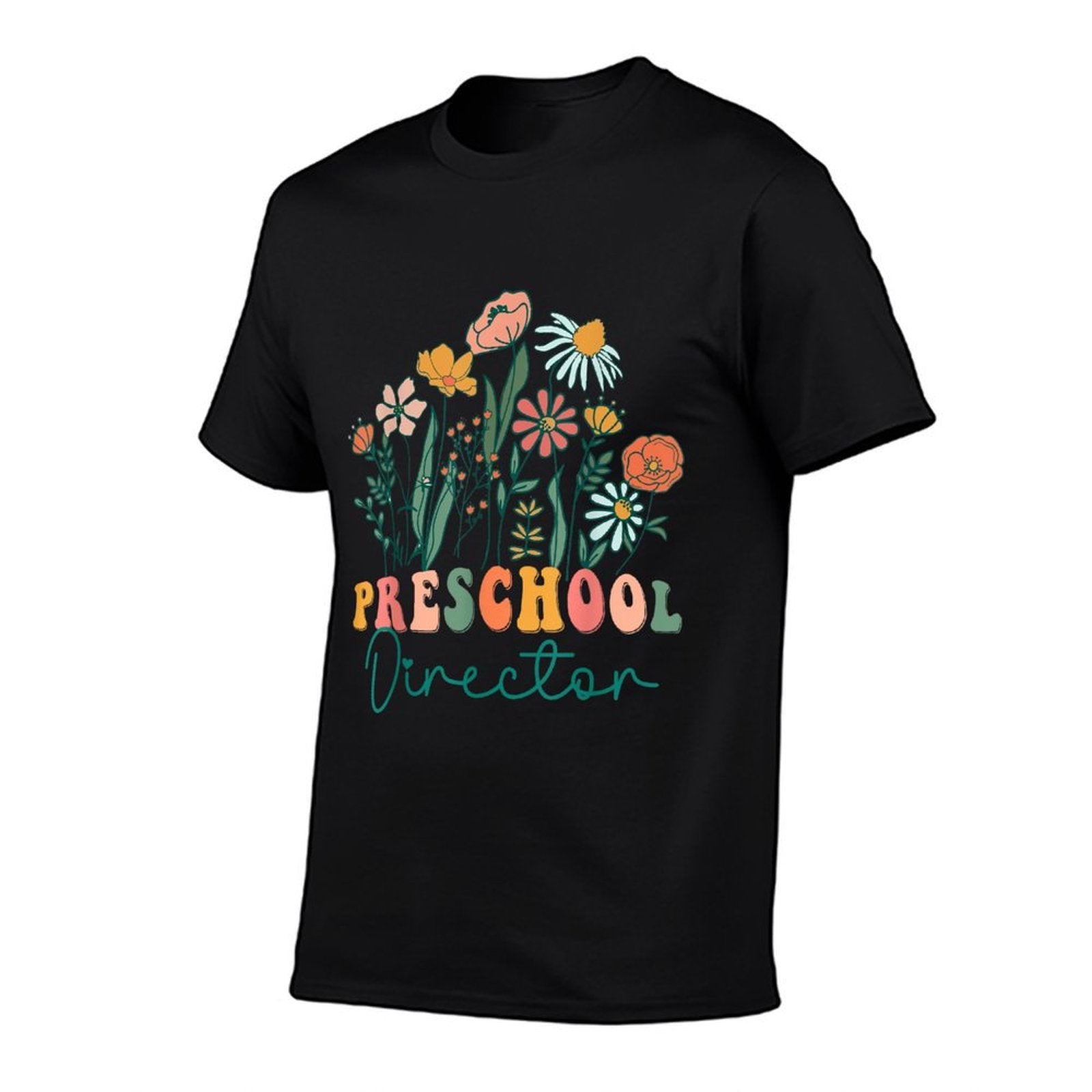 Groovy Wildflower Preschool Directors  Rolled Sleeves T-Shirt