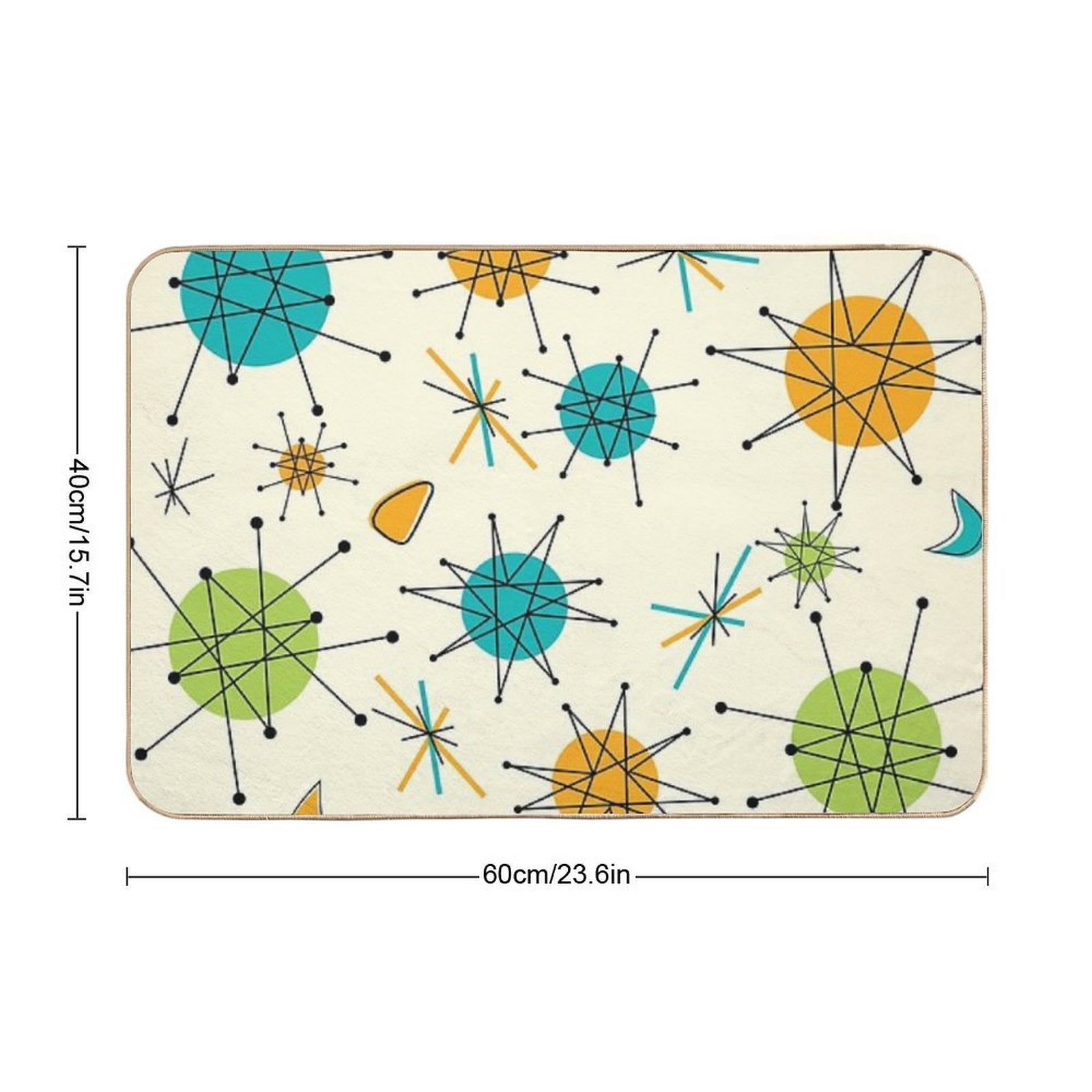1950s Atomic Retro Pattern  Odorless Bath Mat