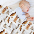 Golden Retrievers Seamless Pattern Anti-pilling Throw Blanket