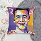 Jamal Musiala in WPAP Style Soft Shrink-Resistant Throw Pillow