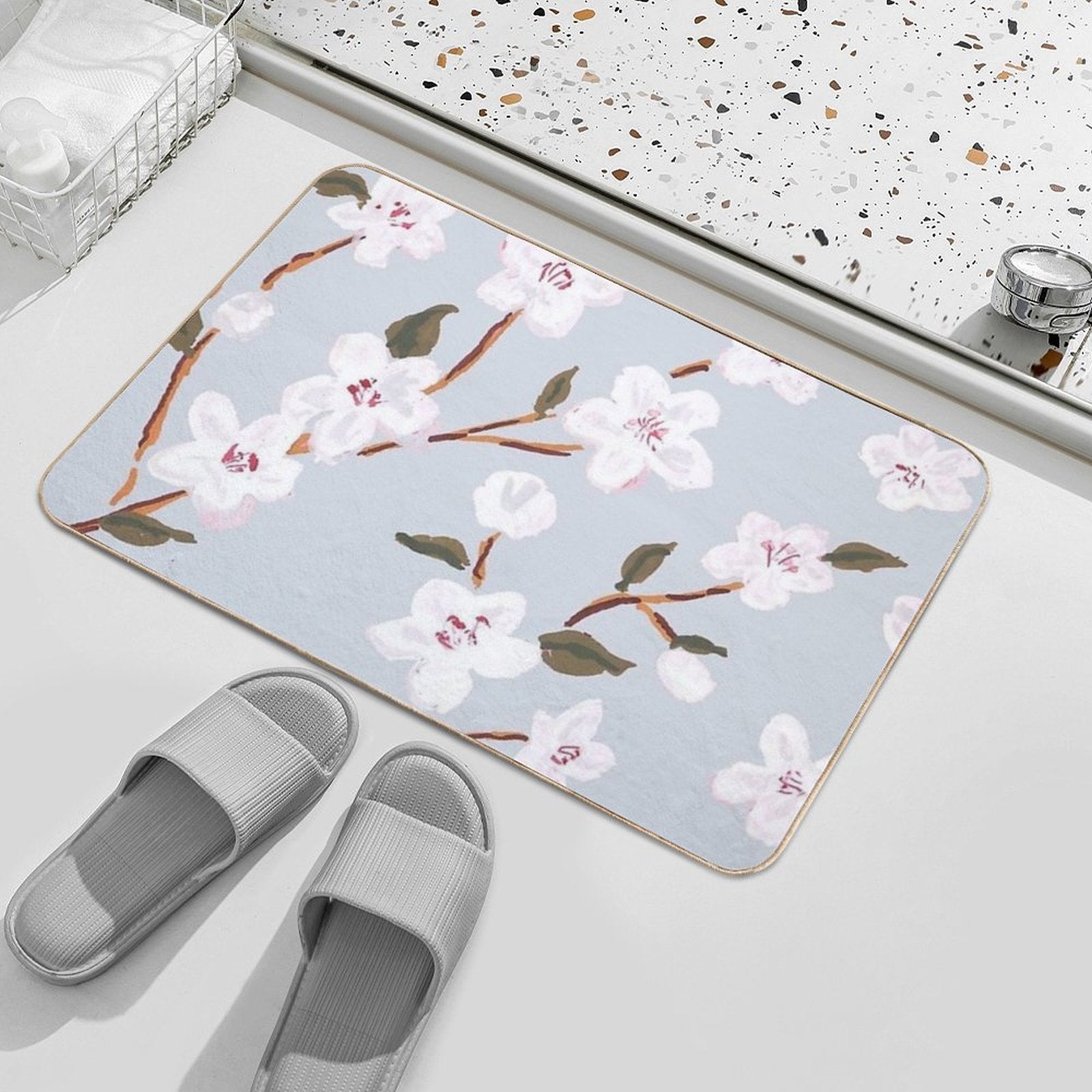 Floral Pattern  Anti-Trip Bath Mat