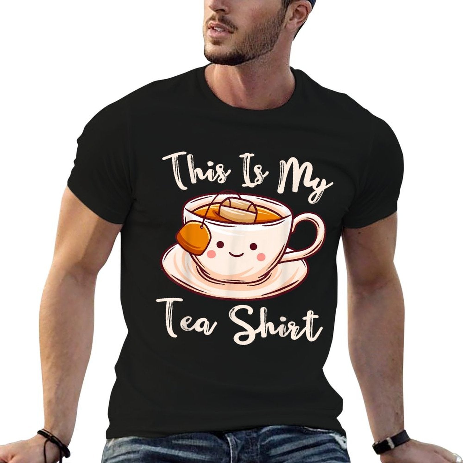 Tea Drinker Tea Lover This Is My Tea Tea Humor Drinker  Oversized Silhouette T-Shirt