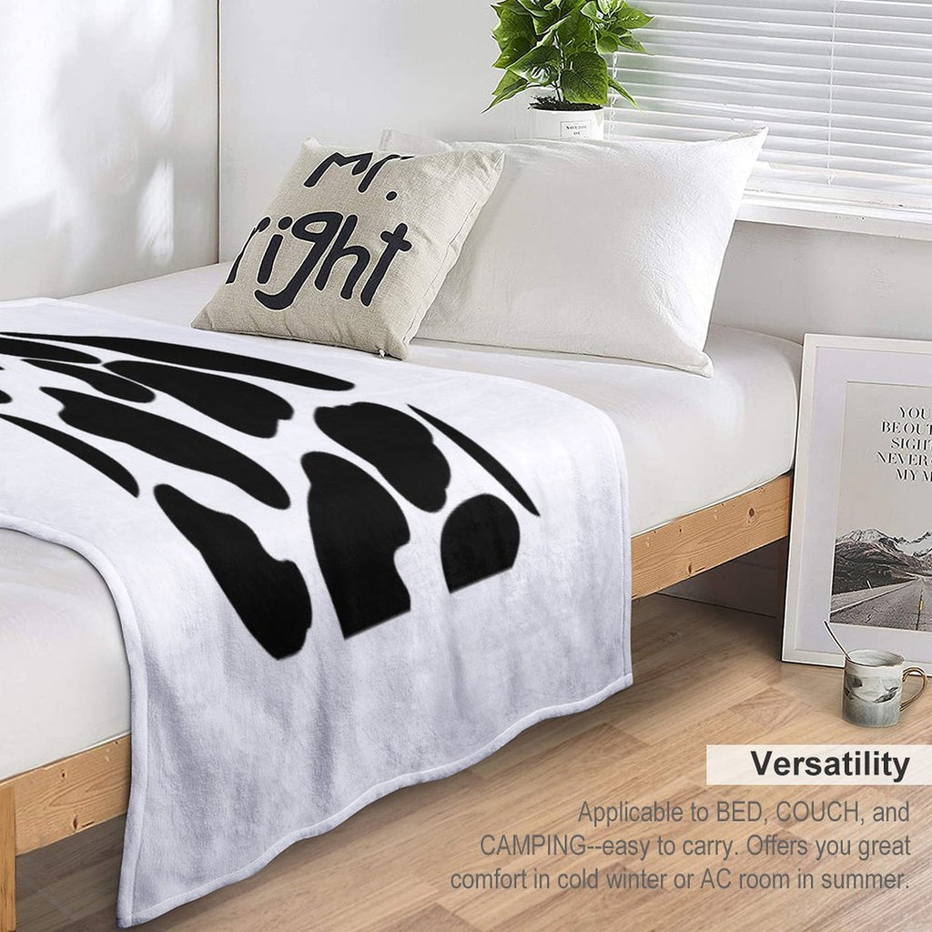 Cow Print Pattern Plush Throw Blanket