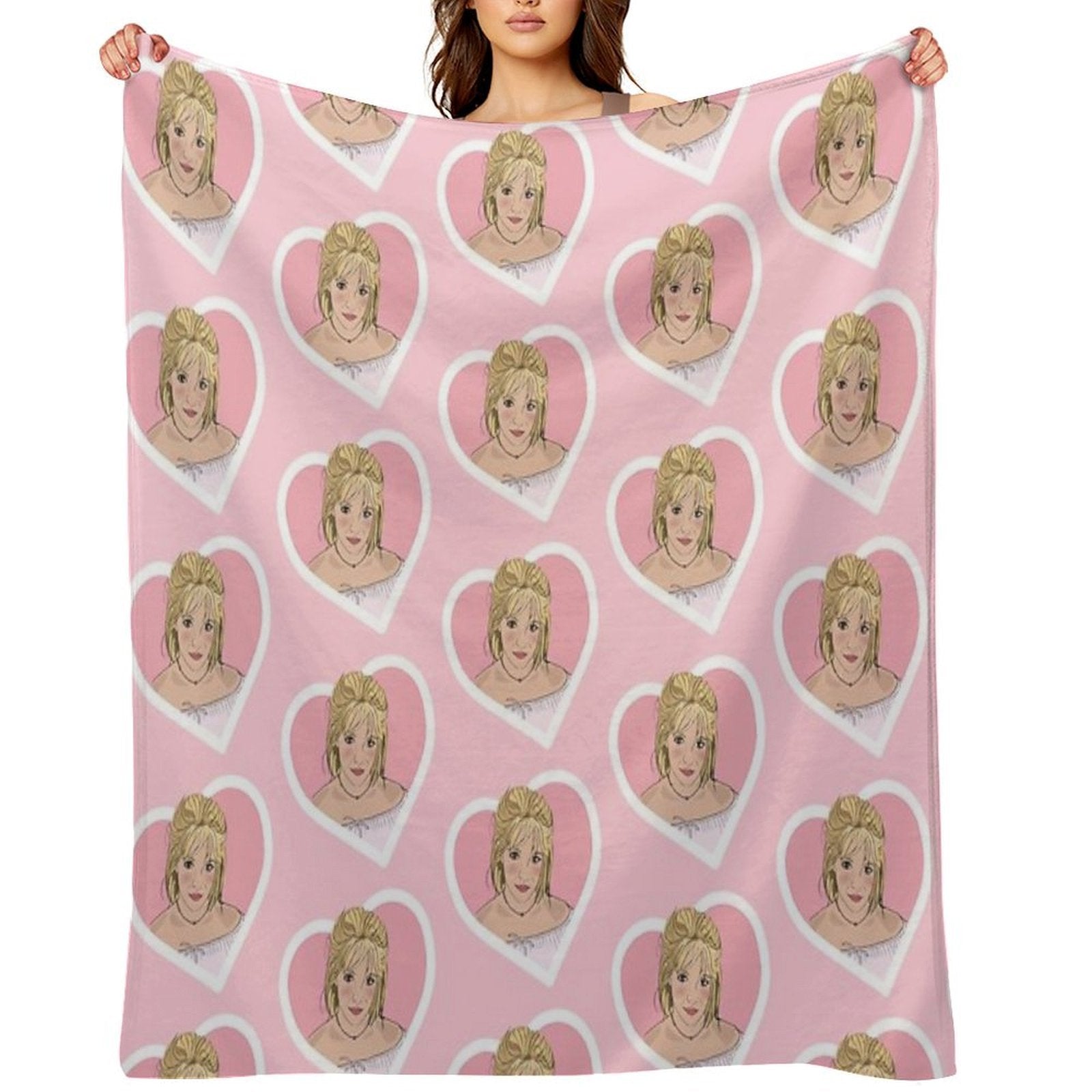 Britney Illustration in A Heart Eco-conscious Throw Blanket