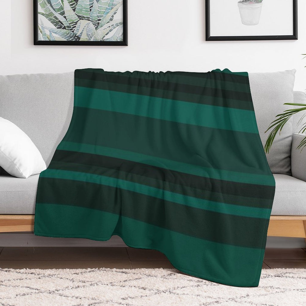 Glorious Green Stripes Lightweight Throw Blanket