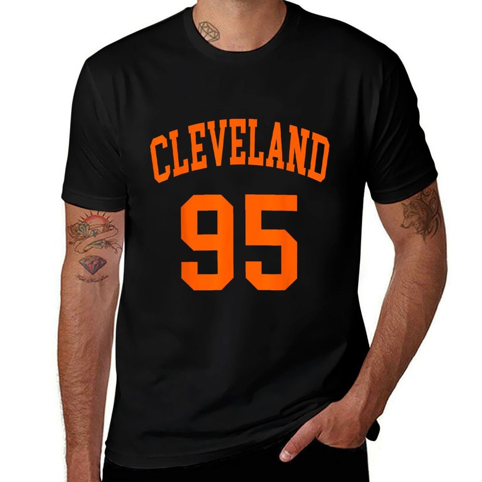 Cleveland Ohio US American College Font Number 95  Slim-fit Cut T-Shirt