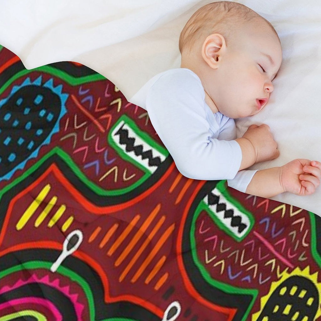 Kuna Mola Design Crab Durable Throw Blanket