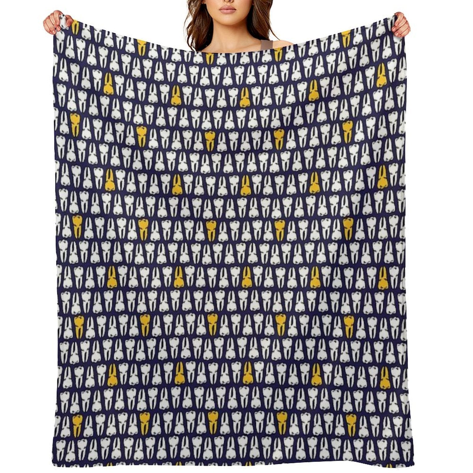 Gold Tooth Machine-washable Throw Blanket