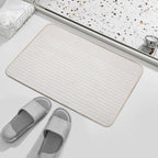 White Line in Beige  Non-Slip Bath Mat