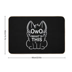 OwO What's This - White Text  Rapid-Drying Bath Mat
