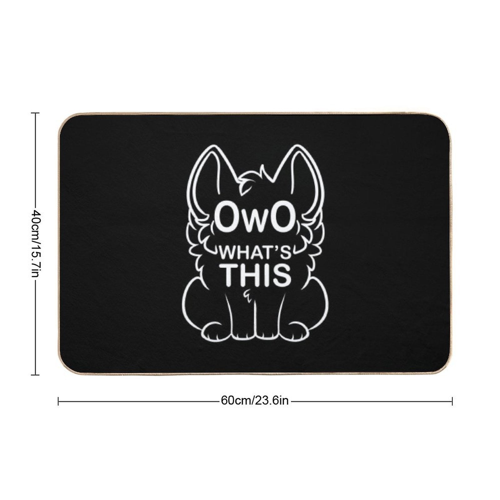 OwO What's This - White Text  Rapid-Drying Bath Mat