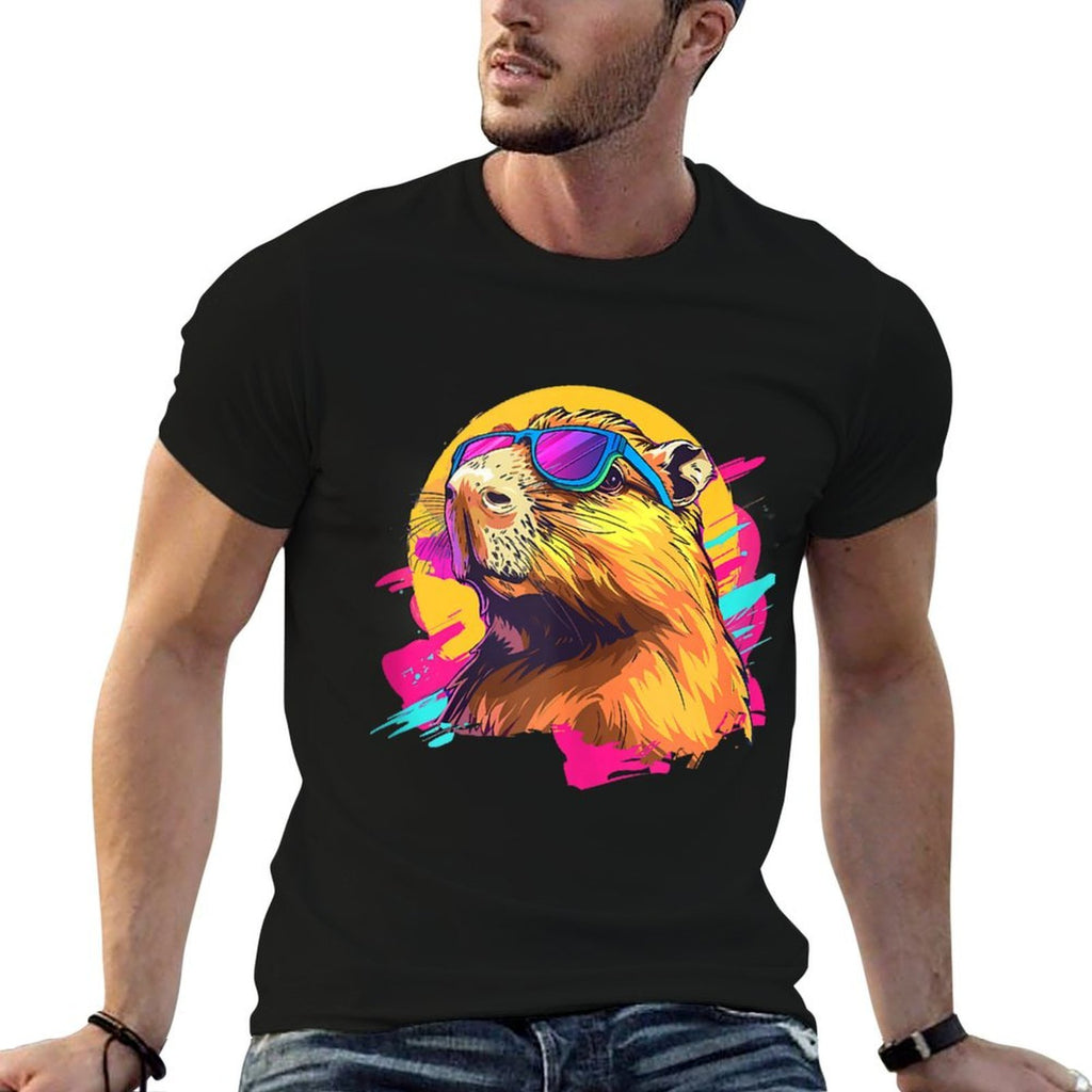 Retro Vintage Meme Lover Capybara  Wrinkle-resistant T-Shirt