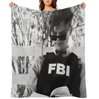 Fbi Glasses Spence Velvety-soft Throw Blanket