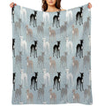 Italian Greyhounds Mid-Century Modern Pattern Wrinkle-free Throw Blanket