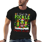 I Found The Pickle Christmas 2025 Santa Reindeer Elf Pickles  Fade-proof Color T-Shirt
