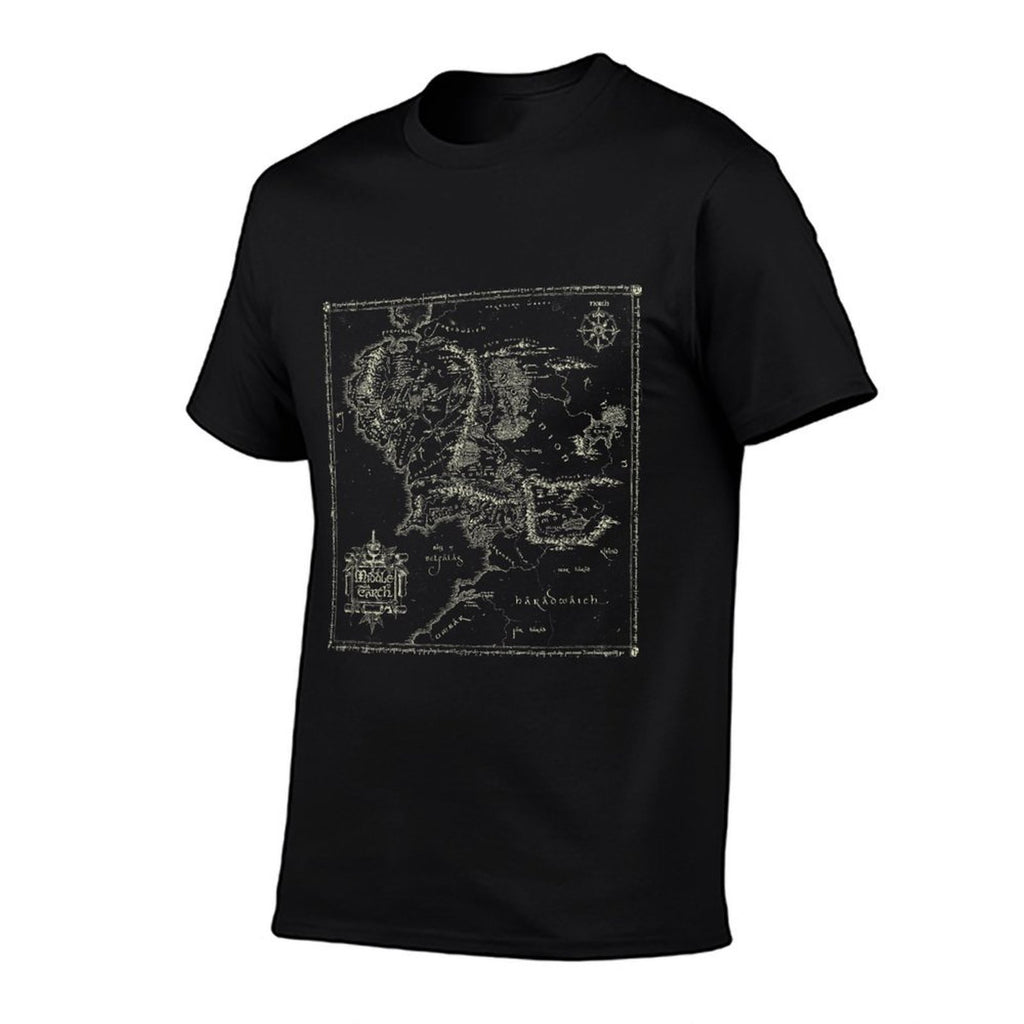 The Lord of The Rings Map of Middle Earth  Oversized Silhouette T-Shirt
