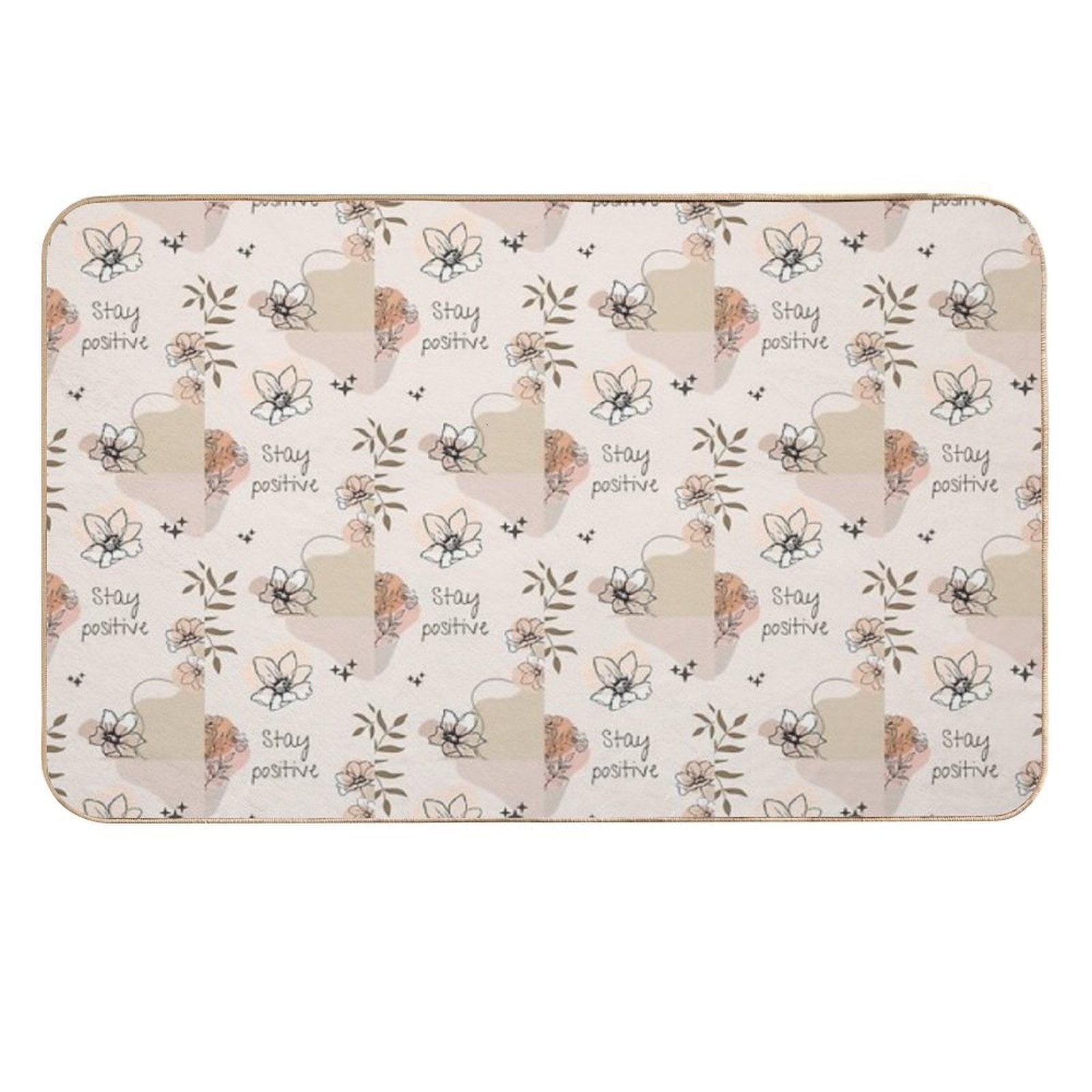 Beautiful Flowers of Ar!  Easy To Clean Bath Mat