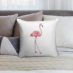 Flamingo Collage Soft Short Plush Fabric Throw Pillow