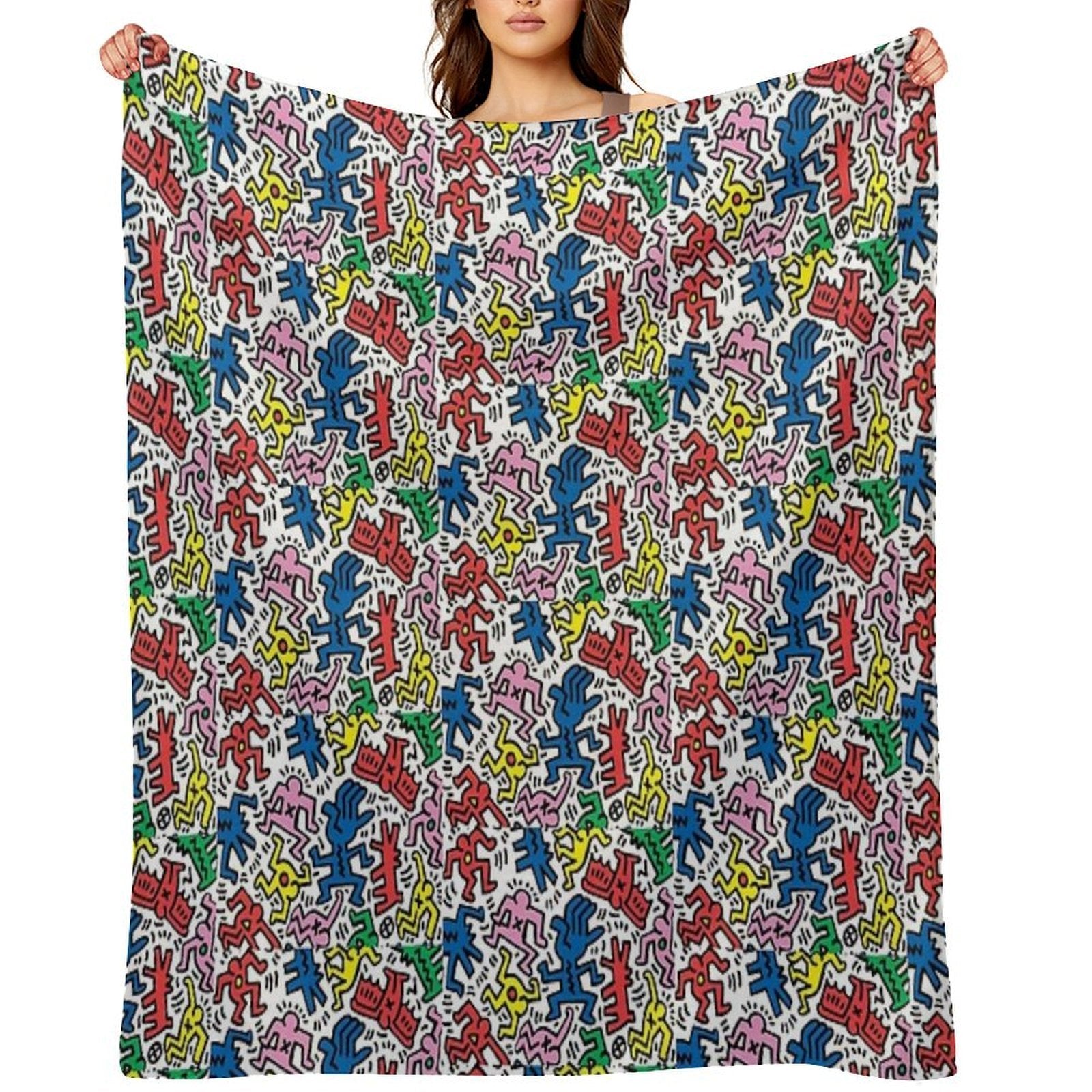 Haring Pop Art Shrink-resistant Throw Blanket