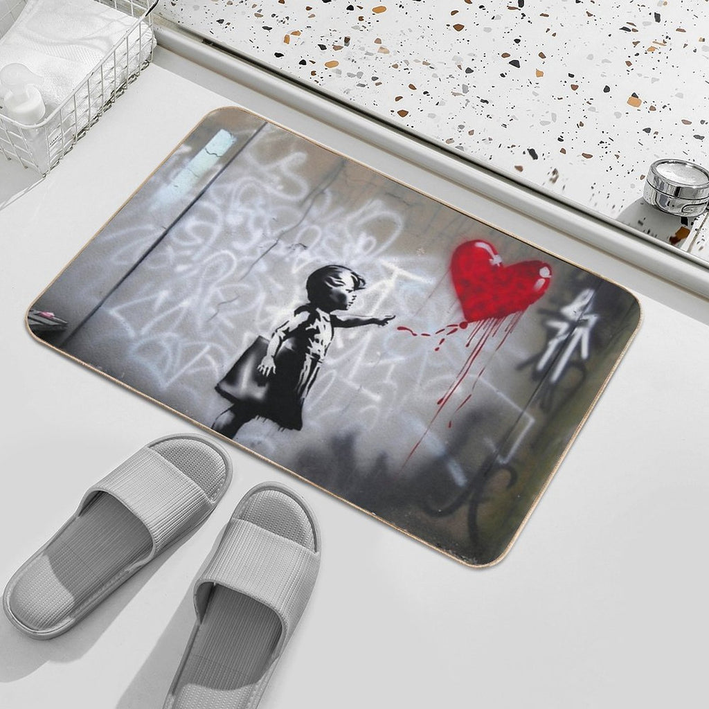 Bansky Street Love Girl  Eco-Friendly Bath Mat