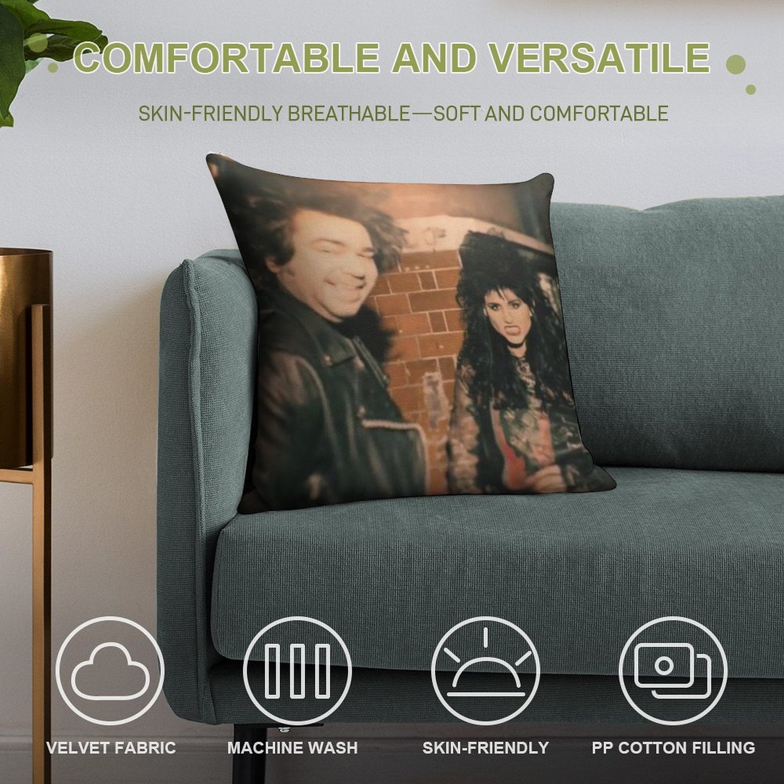 Laszlo & Nadja in The 80s Soft Ultra-Soft Texture Throw Pillow