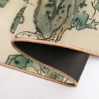 Battle of The Frogs Kawanabe Kyosai  Toxin-Free Bath Mat