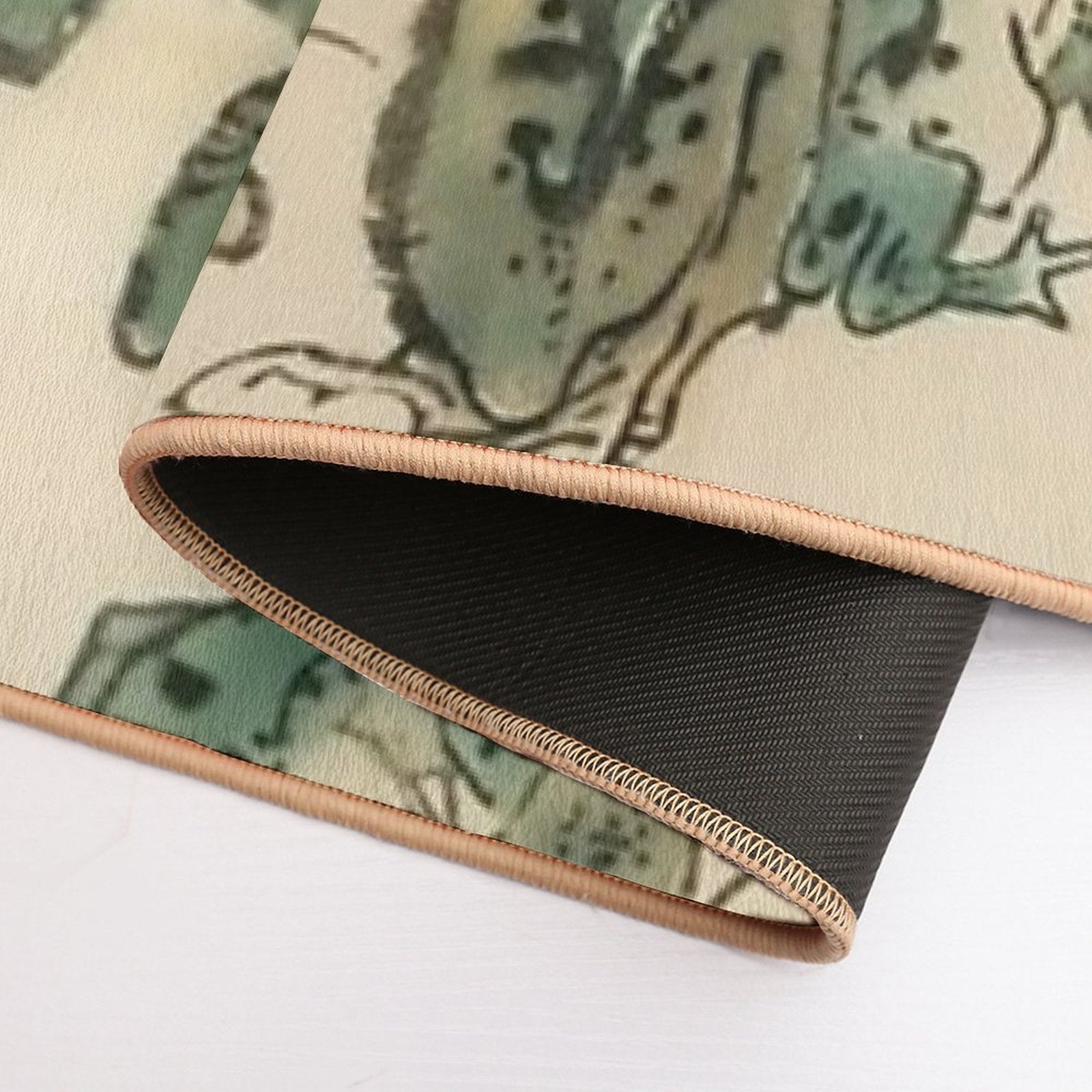 Battle of The Frogs Kawanabe Kyosai  Toxin-Free Bath Mat