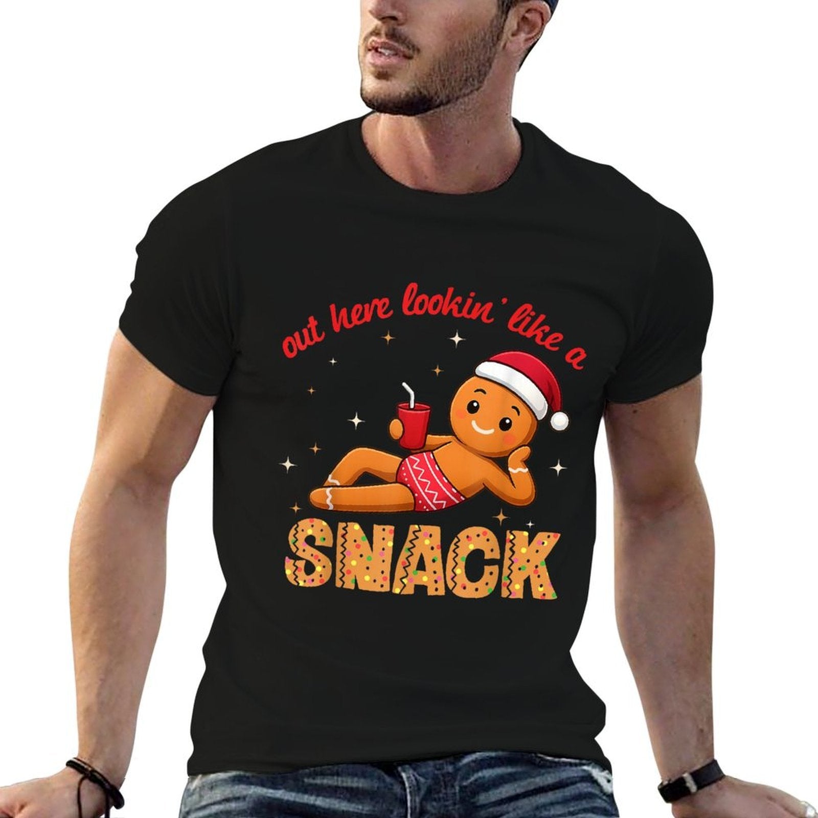 Out Here Looking Like A Snack Funny Boujee Xmas Gingerbread  Odor-resistant T-Shirt