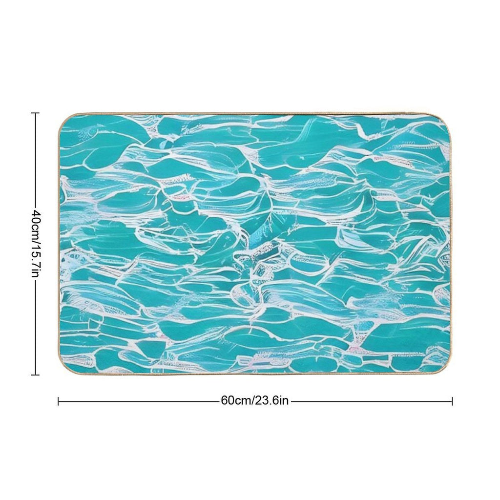 Abstract Water  Repositionable Bath Mat