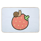 Cute Snail on Strawberry  Non-Slip Bath Mat