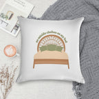 No Outside Clothes on My Bed Soft Durable Construction Throw Pillow