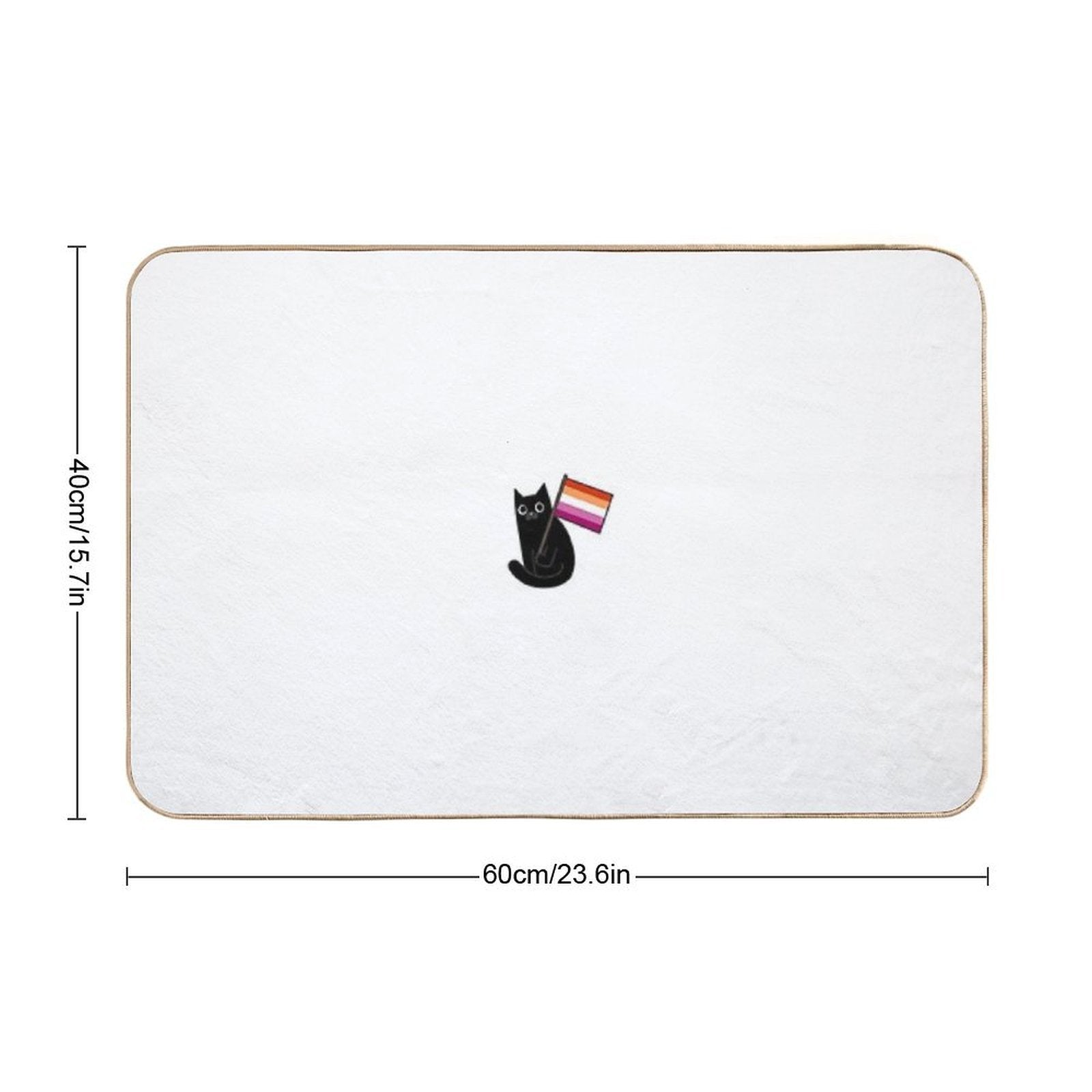 Lesbian Pride Flag Black Cat Sticker WLW  Versatile Bath Mat