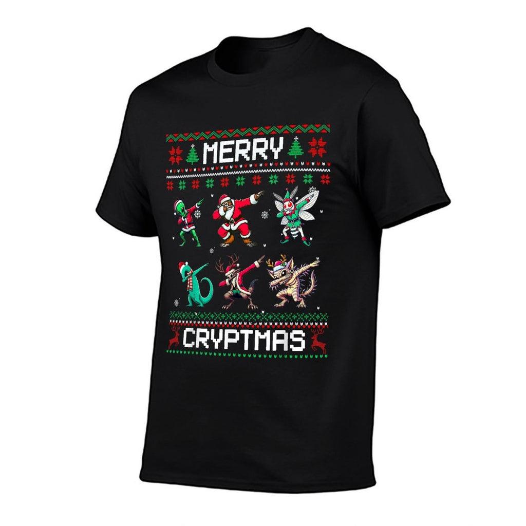 Merry Cryptmas Dabbing Cryptid Ugly Christmas Sweater  Breathable T-Shirt