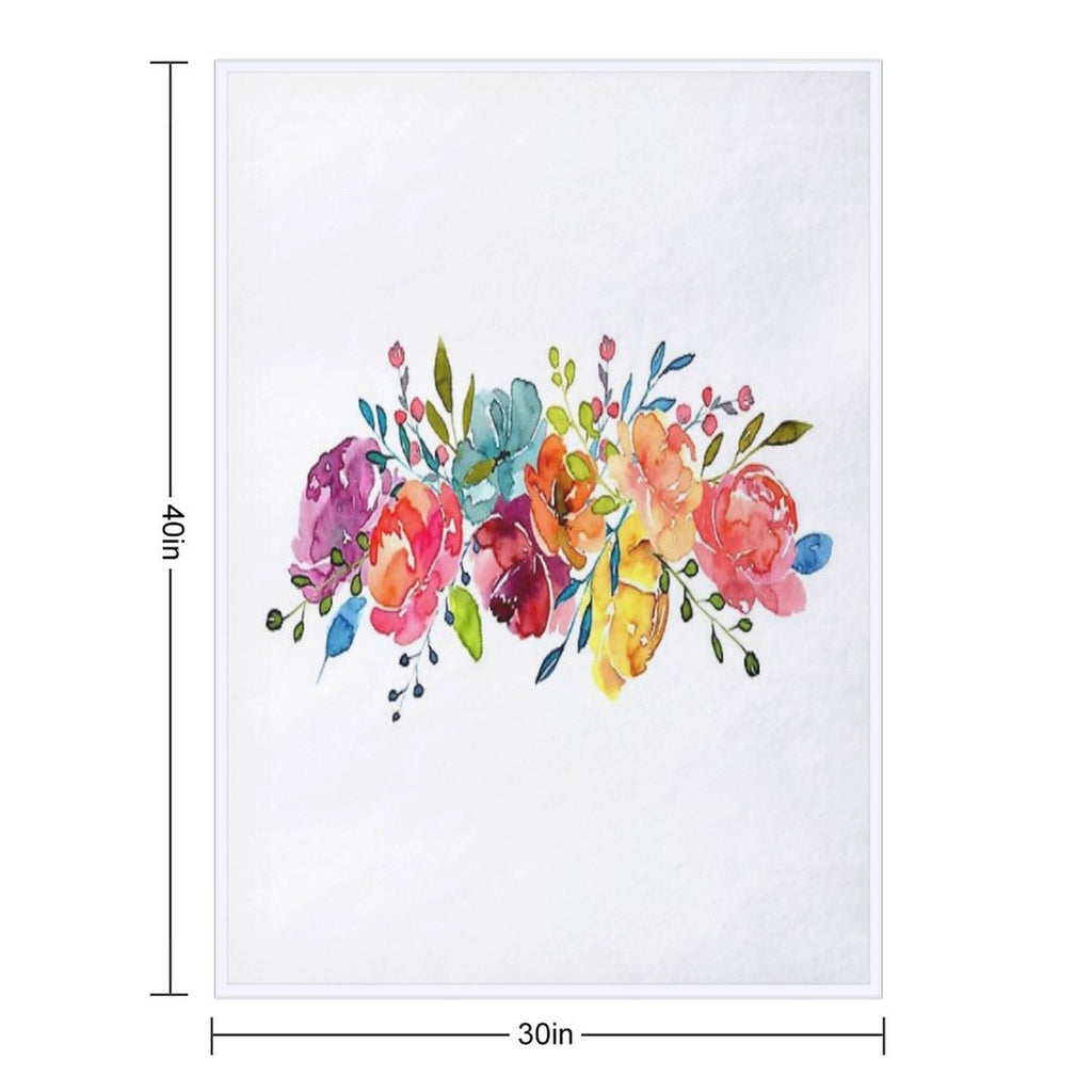 Bright Flowers Summer Watercolor Peonies Quick-dry Throw Blanket
