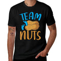 Team Nuts Team Boy Baby Shower Party Funny Gender Reveal  Ribbed Collar T-Shirt