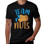 Team Nuts Team Boy Baby Shower Party Funny Gender Reveal  Ribbed Collar T-Shirt