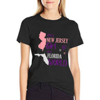 Proud Girl Design Just A New Jersey Girl in A Florida World  Rolled Sleeves T-Shirt