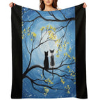 Cats Full Moon All-season Throw Blanket