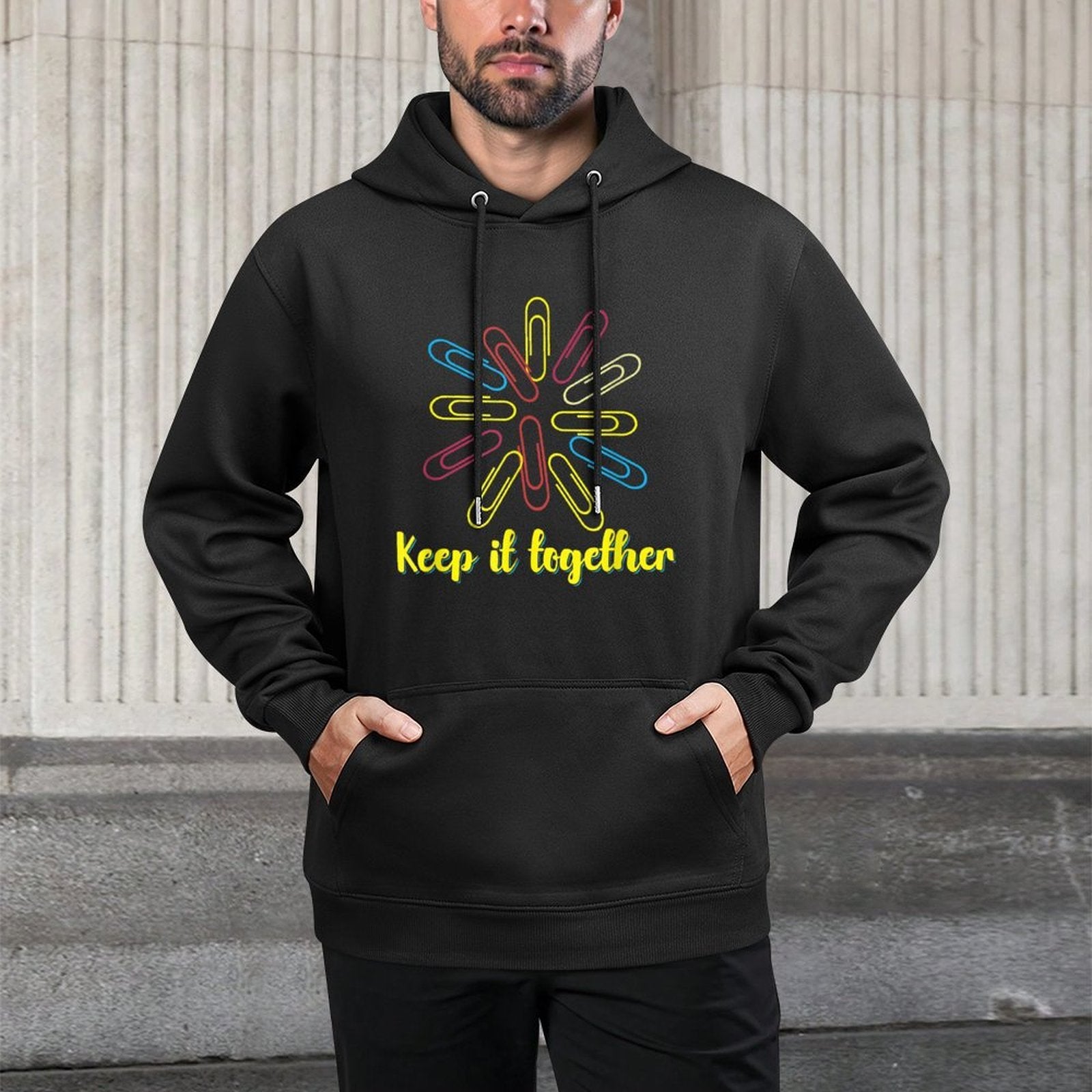 Keep It Together, Funny Paperclip National Day Shape Retention Hoodie
