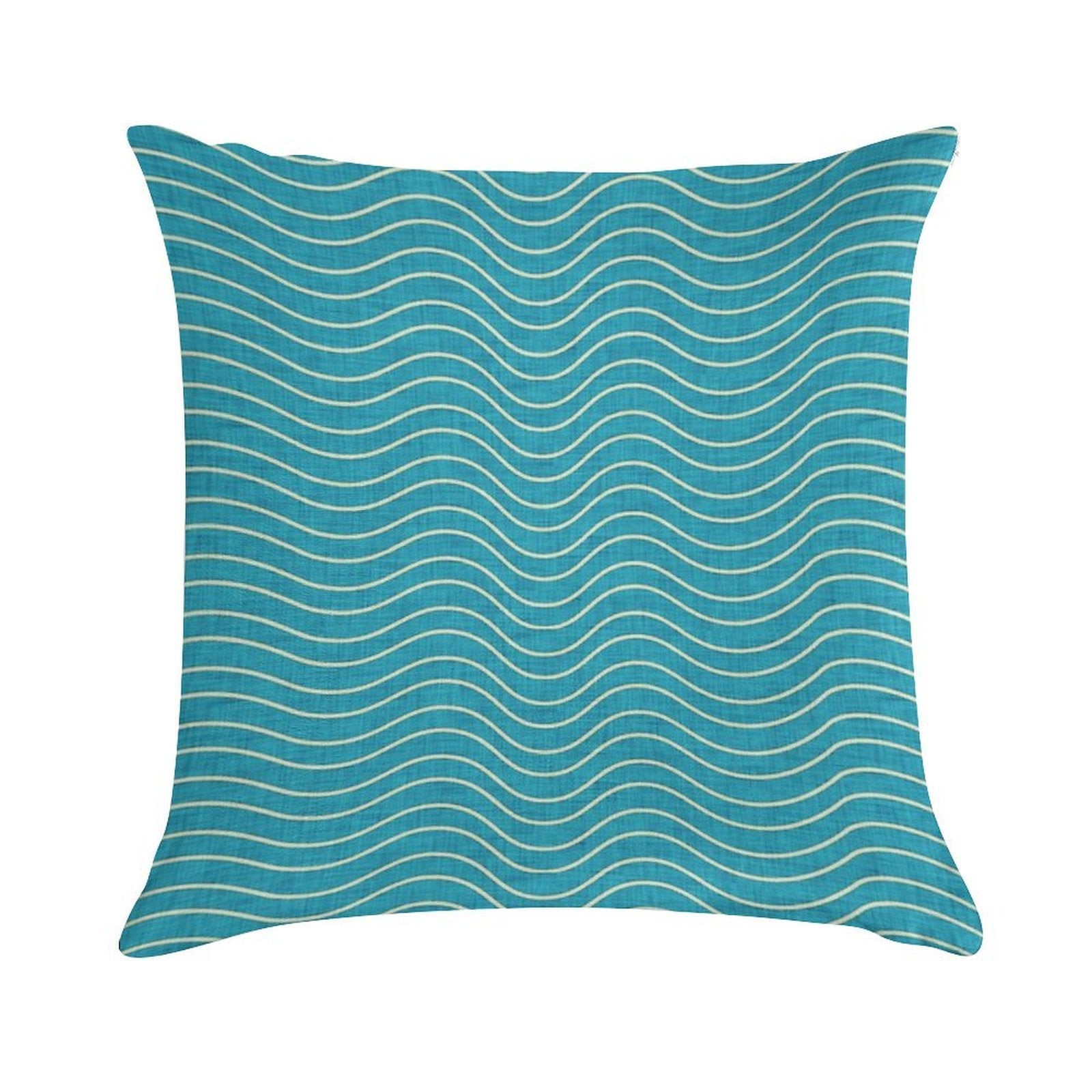 Surfing Waves Blue Soft Warmth Comfort Throw Pillow