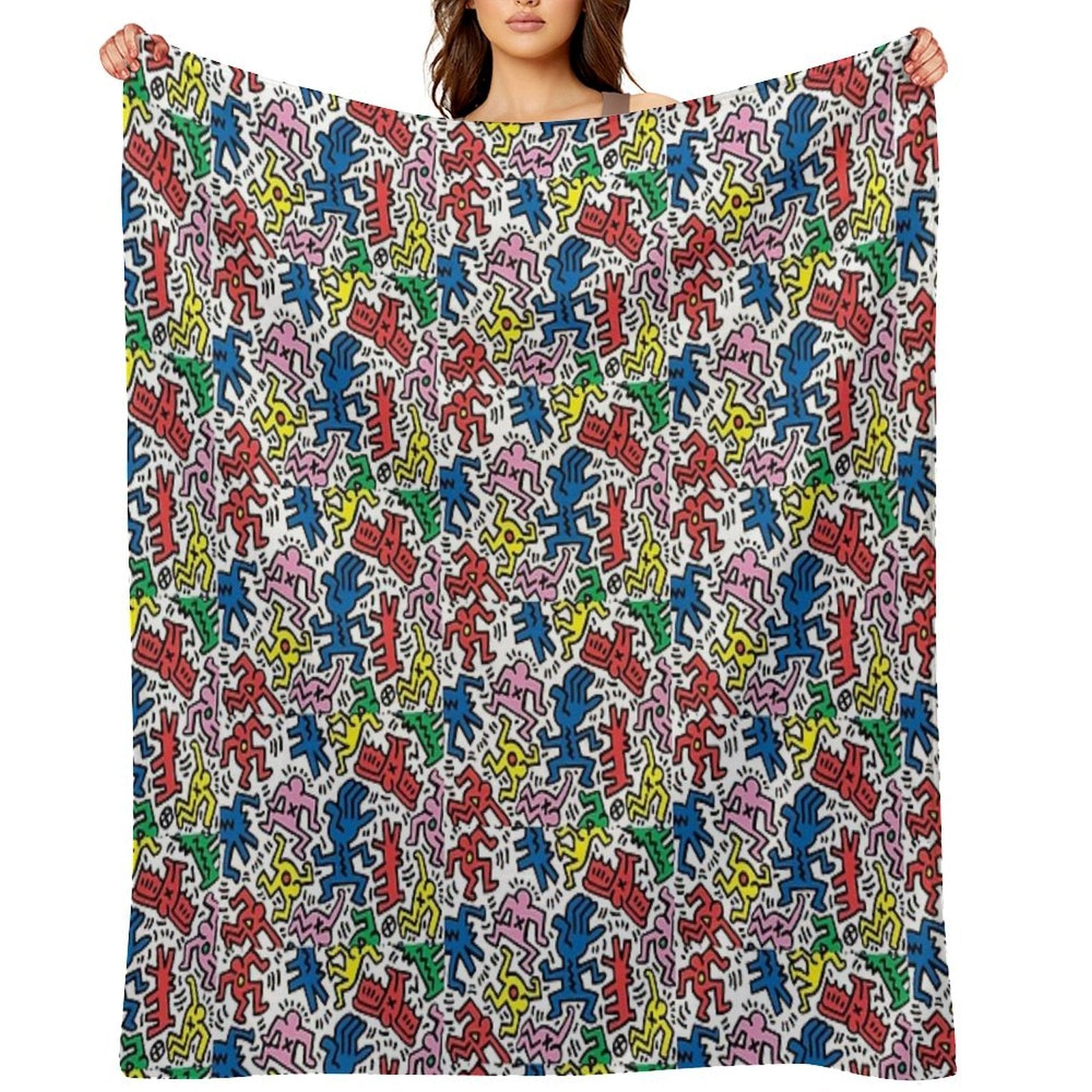 Haring Pop Art Shrink-resistant Throw Blanket
