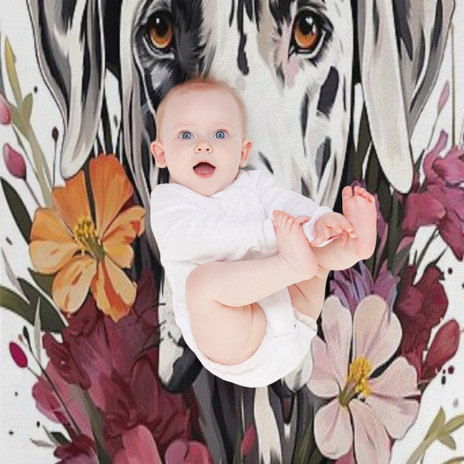 Beautiful Harlequin Great Dane Shrink-resistant Throw Blanket