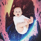 Millennium Falcon in Asteroid Field Wrinkle-free Throw Blanket