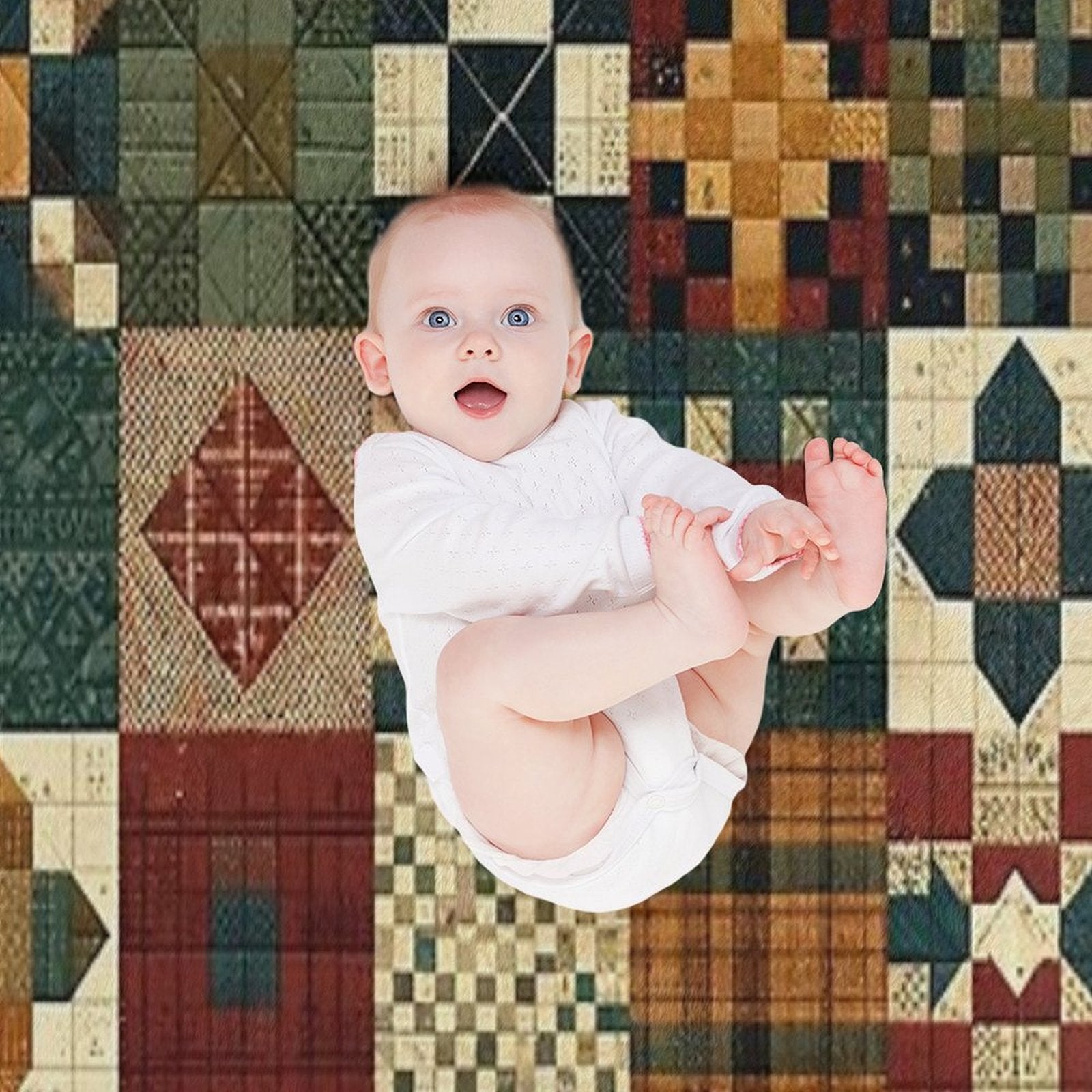 Autumn Patchwork Pattern Premium Throw Blanket