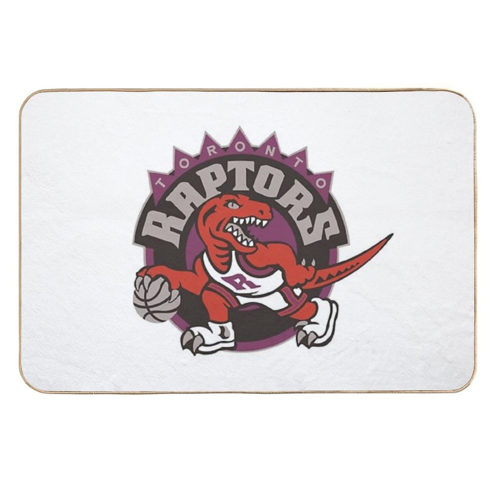 VELOCIRAPTOR DRIBBLING A BASKETBALL  Long-Lasting Bath Mat