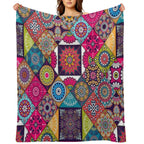 Ethnic  Hippie Pattern Patchwork Quilt African Geometric Durable Throw Blanket